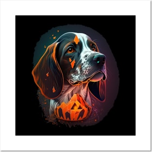 Pointer dog halloween Posters and Art